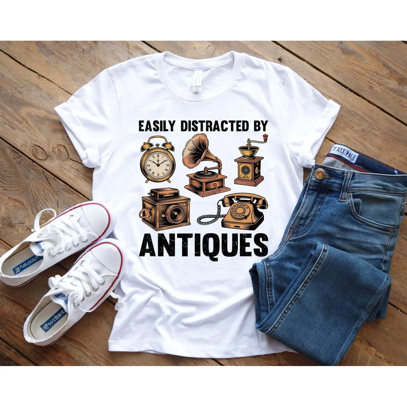 Vintage Collector - Easily Distracted By Antiques T Shirt