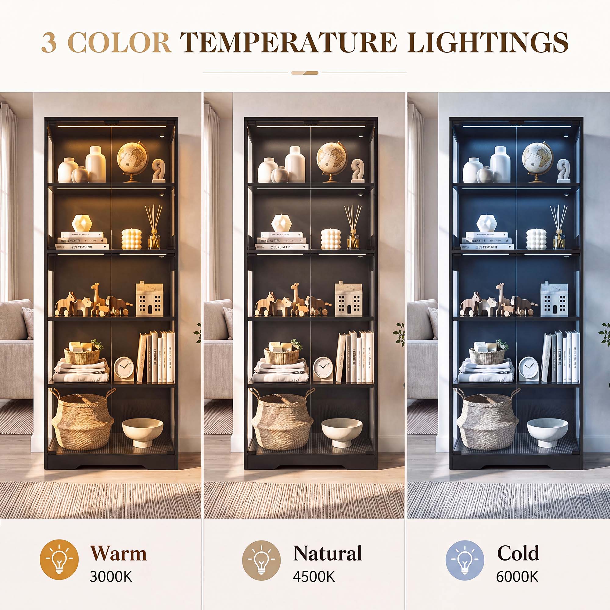 TCGBKAF 5‑Tier Display Cabinet - Collectible & Vintage Dolls For Halloween review and price
