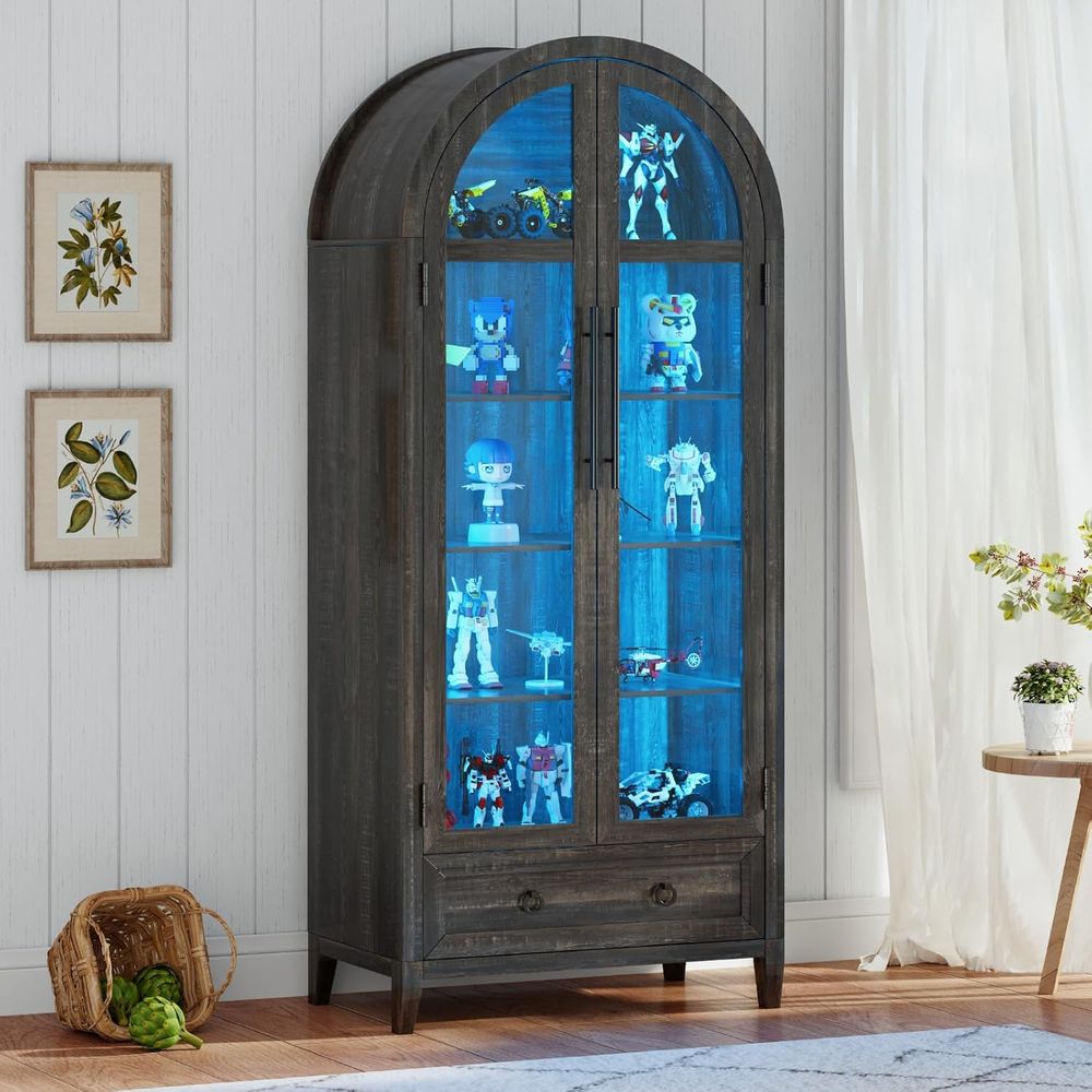 73 Arched Glass Display Cabine - Collectible & Vintage Dolls For Halloween review and price