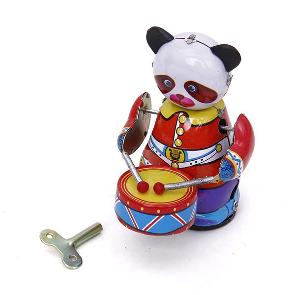 Wind Up Clockwork Panda Drumme - Vintage Collectible Figures review and price