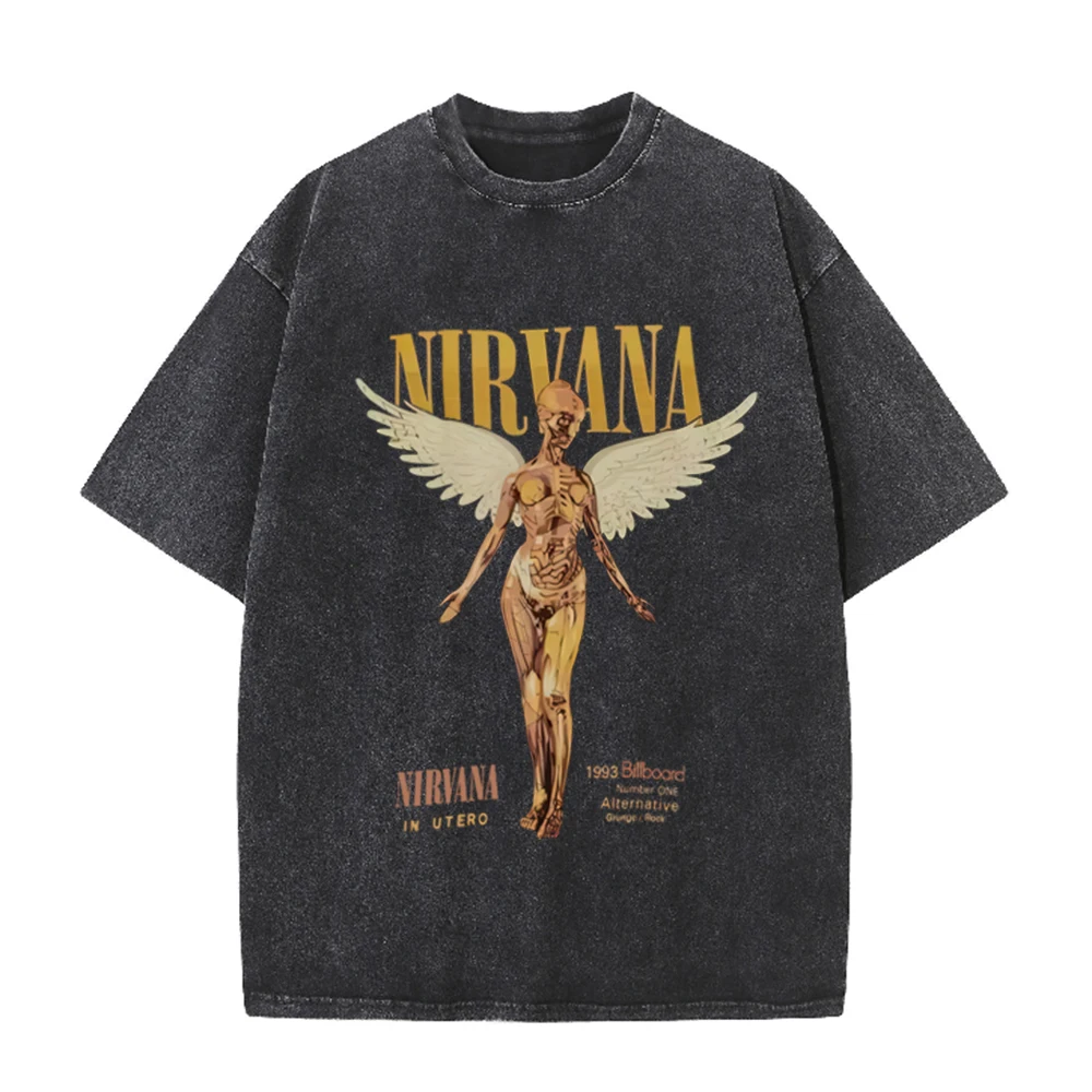 Retro Acid Wash Oversized T-sh - Vintage Collectible Figures review and price