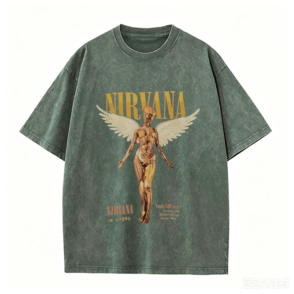Retro Acid Wash Oversized T-sh - Vintage Collectible Figures review and price