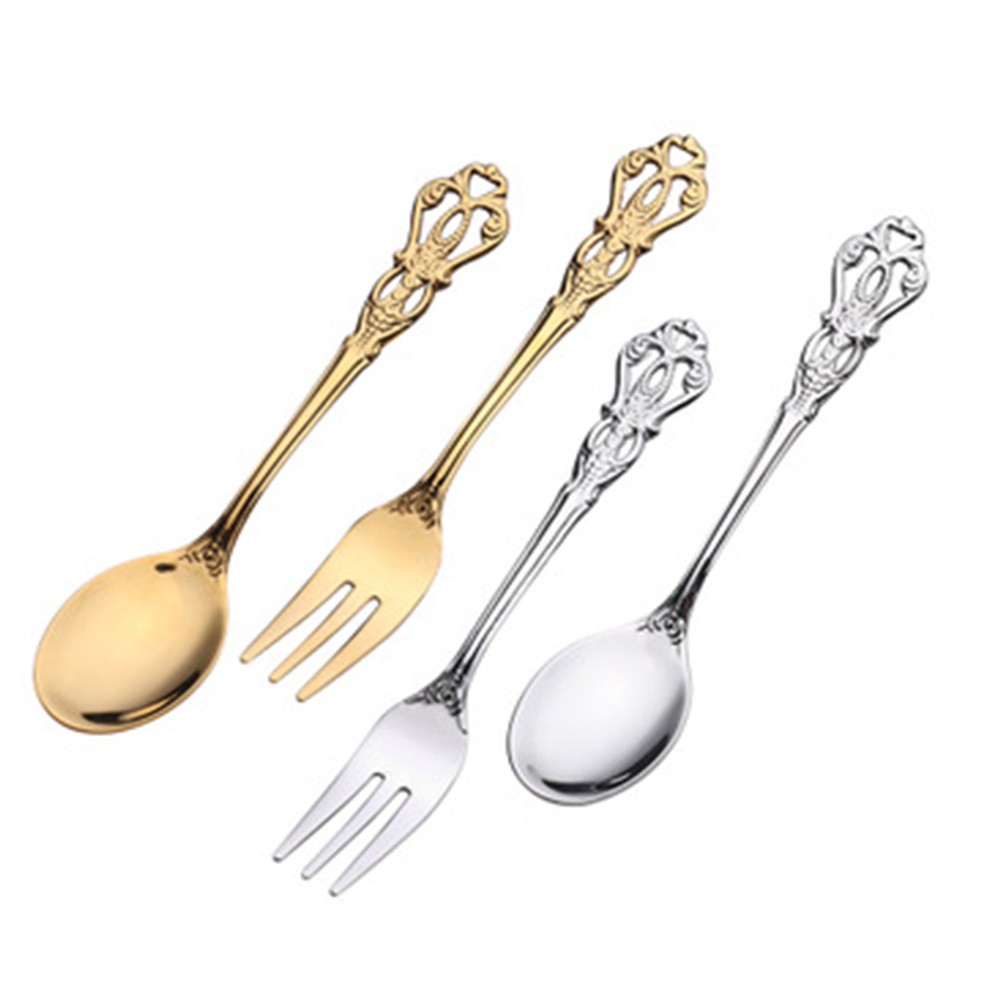 1 Pair Vintage Gold Spoon Fork - Vintage Collectible Spoons review and price