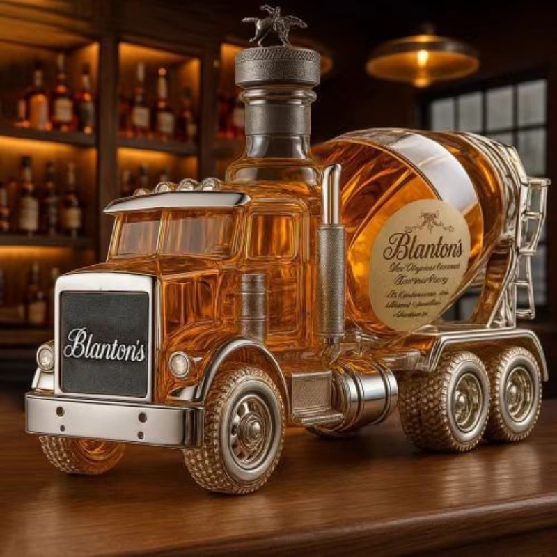 Vintage Truck Design Glass Whi - Vintage Collectible Liquor Bottles review and price