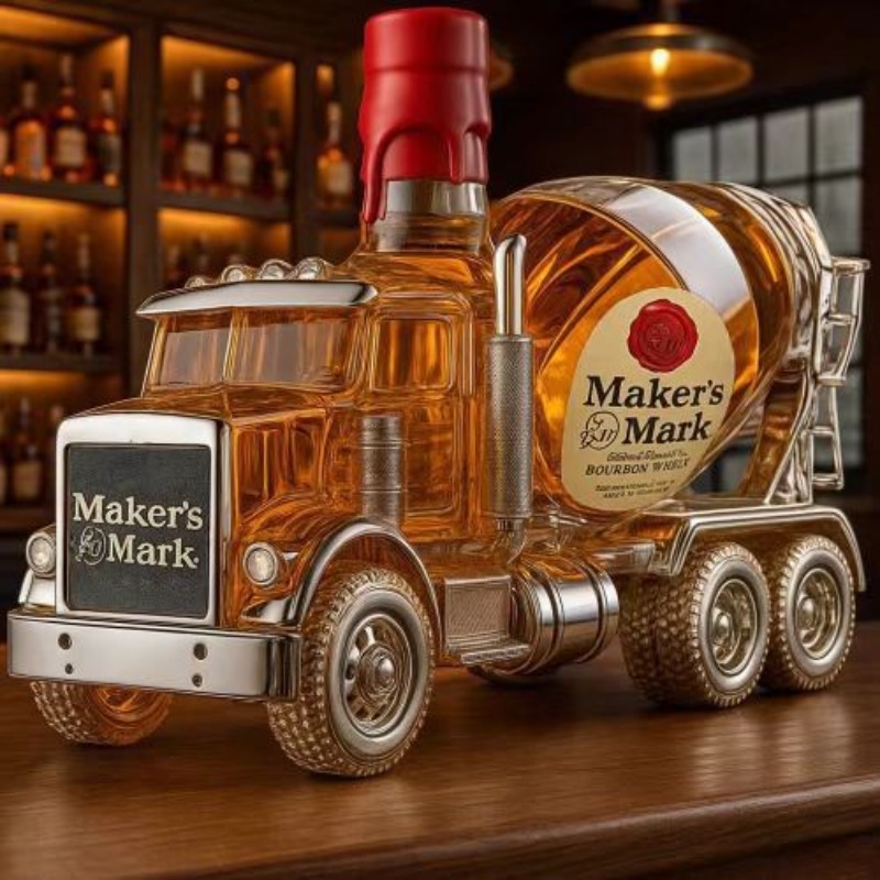 Vintage Truck Design Glass Whi - Vintage Collectible Liquor Bottles review and price
