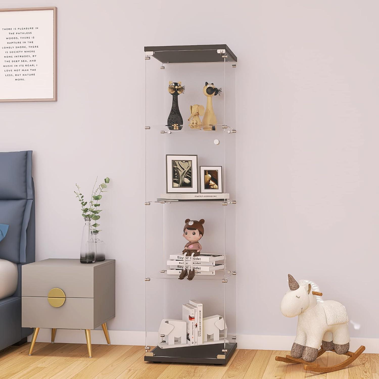 Glass Display Cabinet With Loc - Collectible & Vintage Dolls For Halloween review and price
