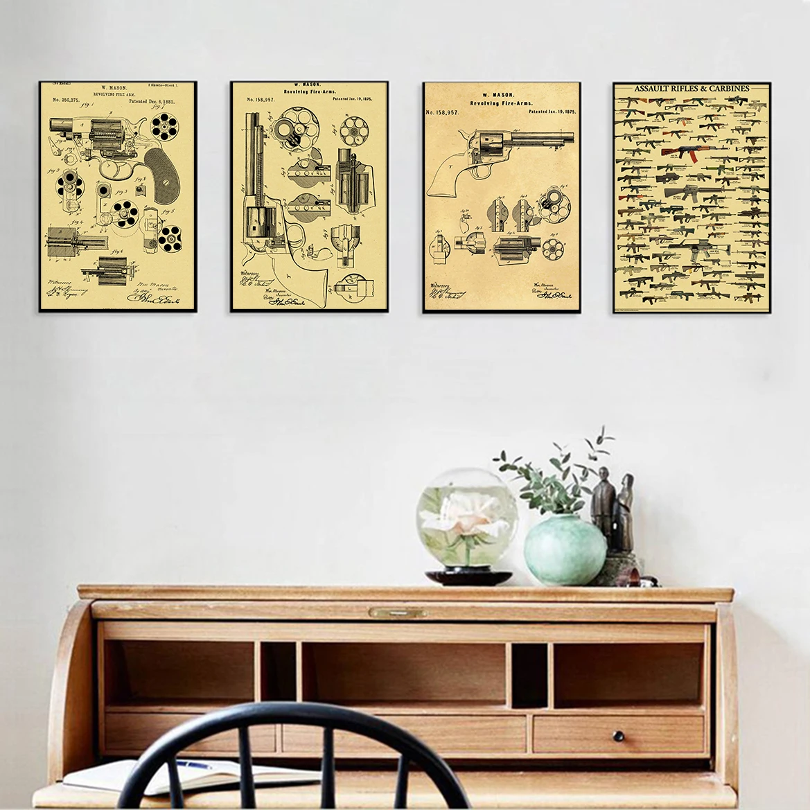 Famous Gun Collection Posters  - Vintage Collectible Guns review and price
