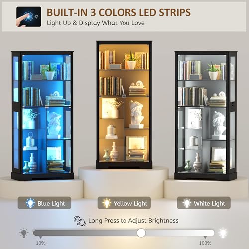 71” Glass Display Cabinet with - Collectible & Vintage Dolls For Halloween review and price