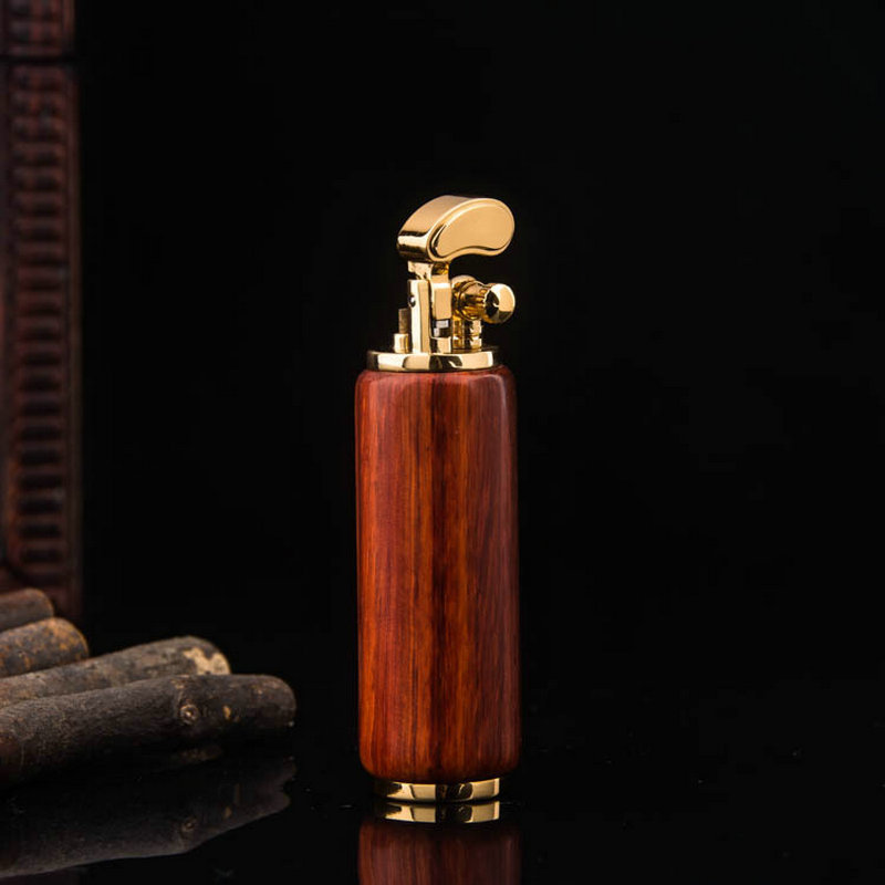 Vintage Wood & Gold Trench Lig - Vintage Collectible Lighters review and price