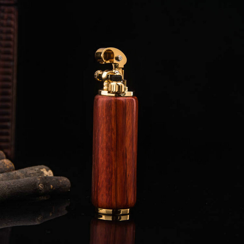 Vintage Wood & Gold Trench Lig - Vintage Collectible Lighters review and price